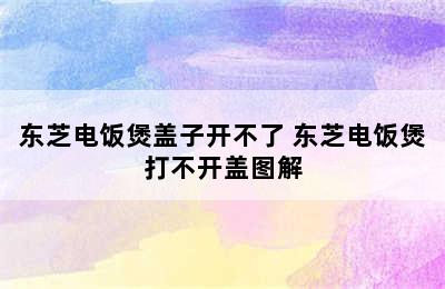 东芝电饭煲盖子开不了 东芝电饭煲打不开盖图解